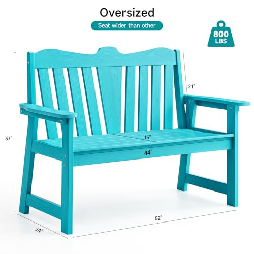 Weatherproof 2-Person Outdoor Bench with Armrests and Backrest R3444